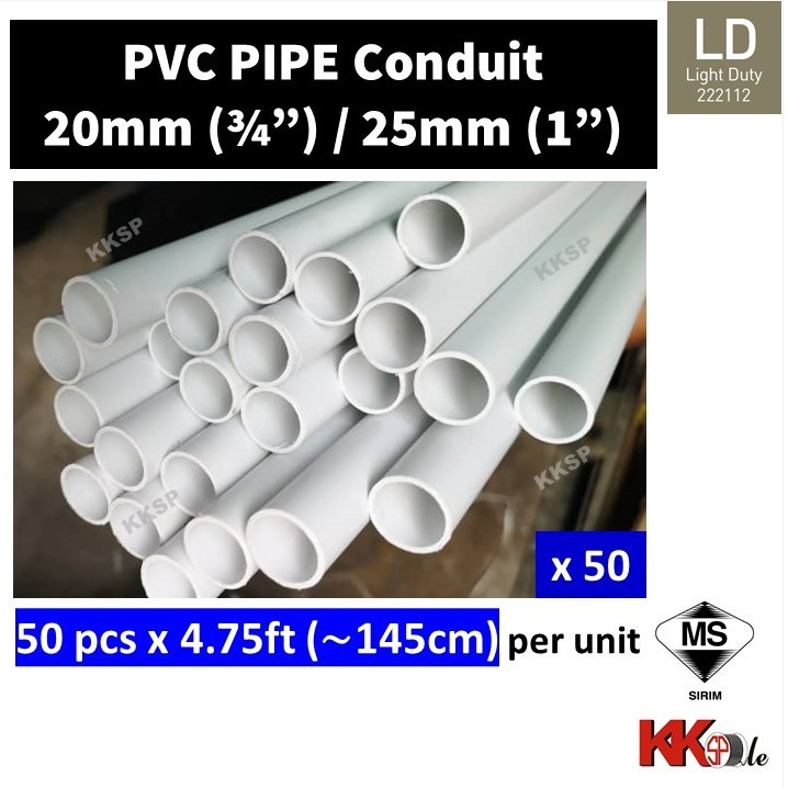 50 pcs x 4.75ft HERO/KANCIL (SIRIM) 20mm / 25mm PVC Pipe HIImpact