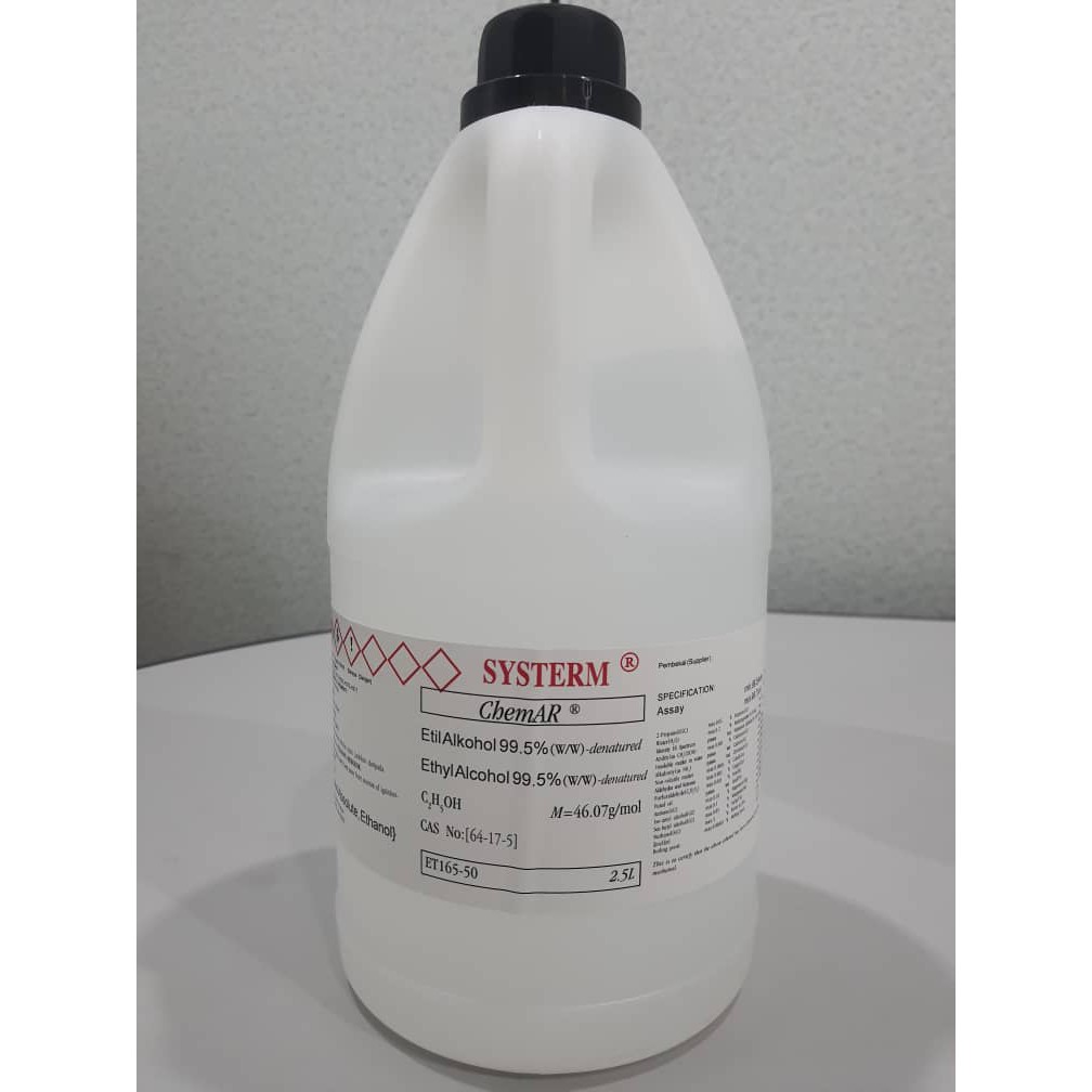 Ethanol absolute 99.5(w/w), denatured, ChemAR (Alcohol), 2.5L Shopee Malaysia