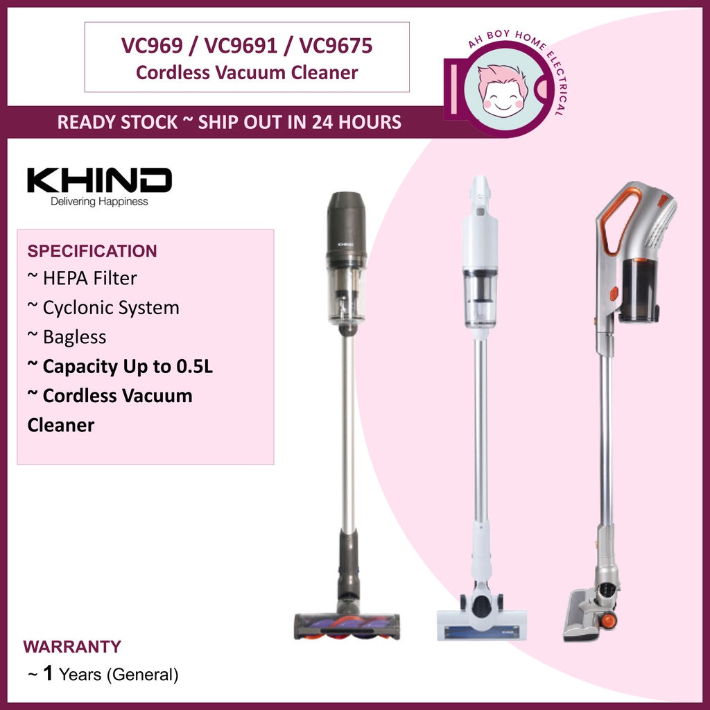 Khind Cordless Vacuum Cleaner ( VC696 / VC9691 / VC9675 ) Shopee Malaysia