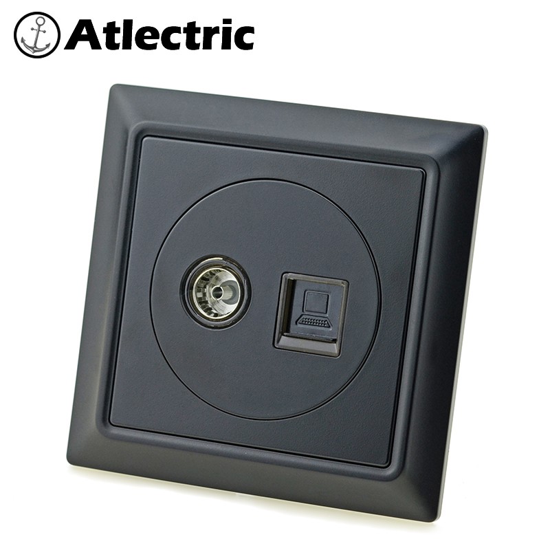 Atlectric RJ45 TV Dual RJ45 Port Socket Television Computer