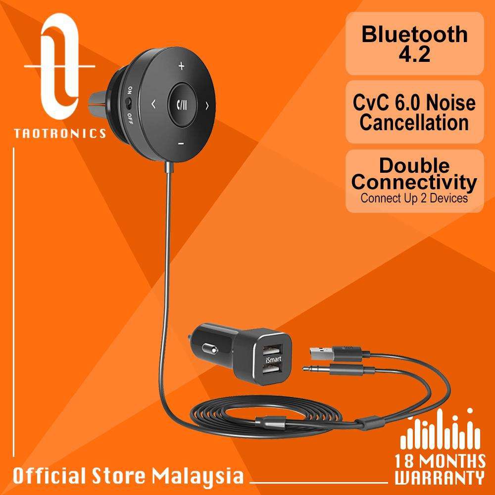 TaoTronics BR04 Car Bluetooth Receiver Pair 2 Devices At Once Car Kit