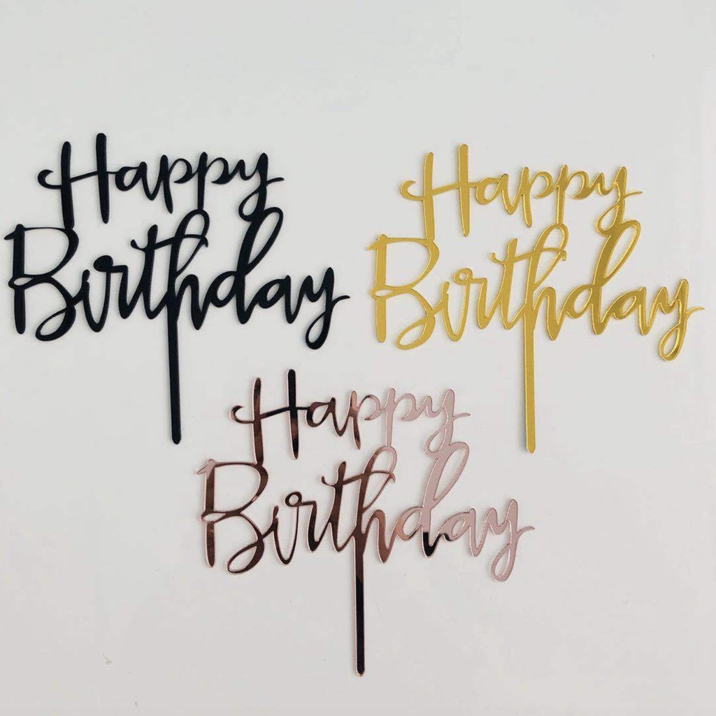Acrylic Material Plastic Happy Birthday Cake Topper Decoration Party