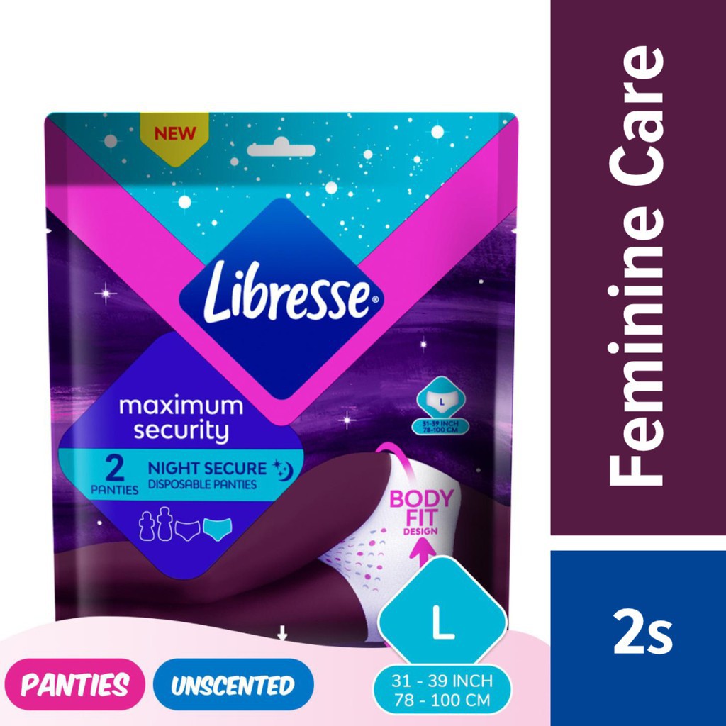 [2 PACK] Libresse/Kotex Maximum Security Disposable Panties/Sanitary Pad (Size M/L) 2 pcs/pack