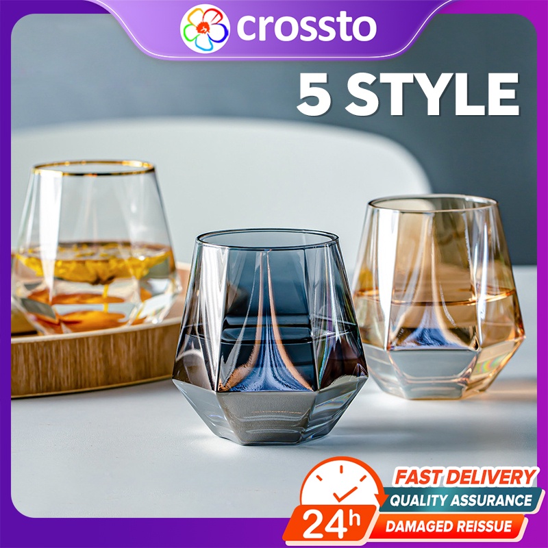 Crossto Diamond Glass Cup Whisky Mug HeatResistant Coffee Glass Cup