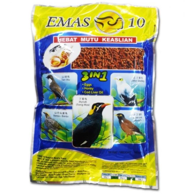 500G EMAS 10 MYNAH BIRD FOOD Shopee Malaysia