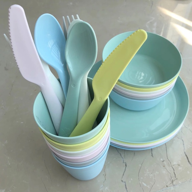Ikea Cutlery Set Kalas Set Children Bowl Mug Plate plastic cutlery