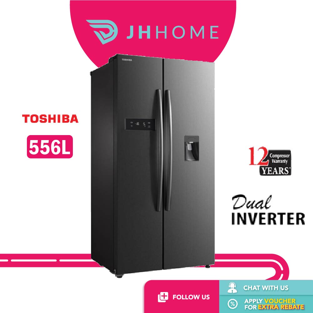 Toshiba 591L Side By Side Inverter Refrigerator Fridge w Water