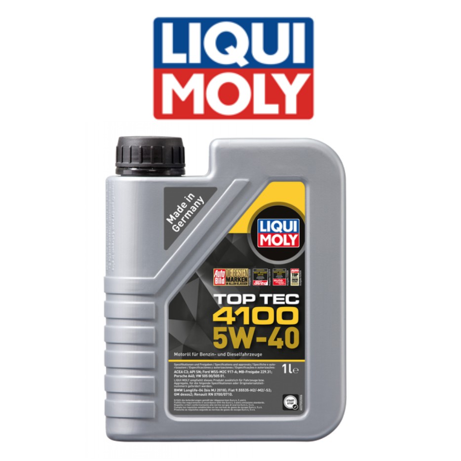 Liqui Moly Fully Synthetic Top Tec 4100 5W40 Engine Oil (1L) Shopee