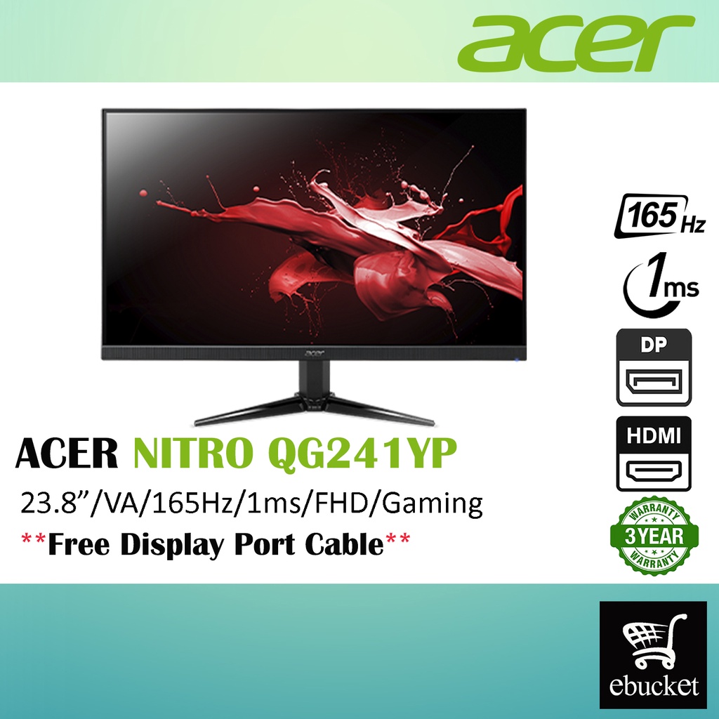 Acer Nitro ( QG241Y / QG241YP ) 23.8" 165Hz 1MS FHD AMD Freesync Gaming