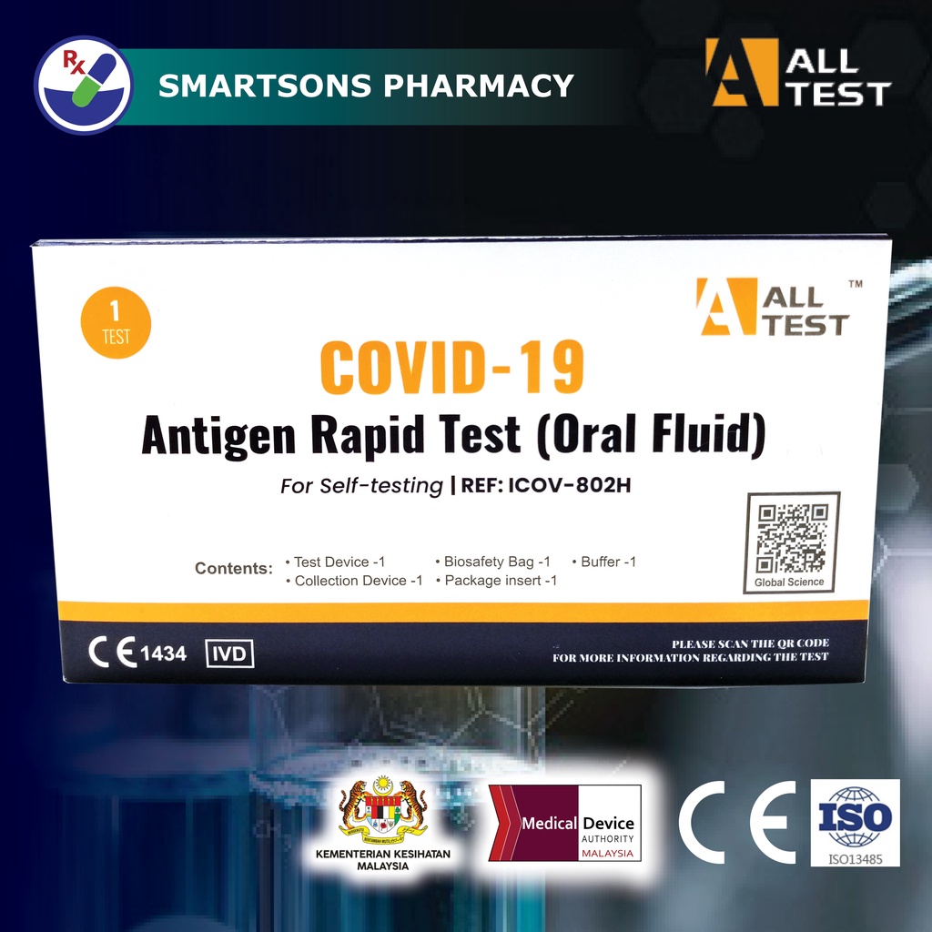 ALLtest Ready Stock saliva antigen test kit Covid 19 Home Self Test Kits RTK Test Shopee Malaysia