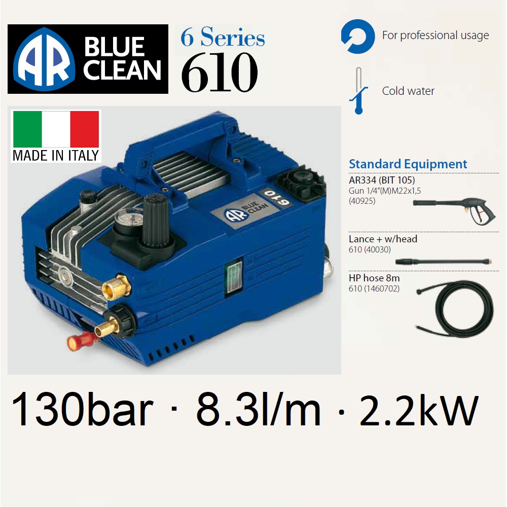 AR BLUE CLEAN 610 630 High Pressure Washer (Made in Italy) Shopee