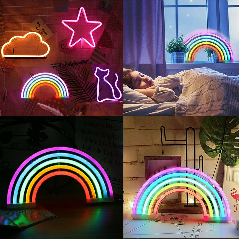 Colorful Night Lights Rainbow Neon Sign Light Rainbow Wall