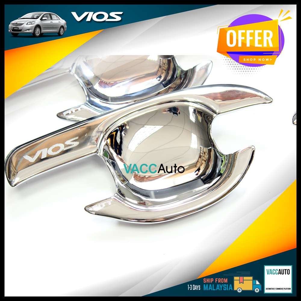 Toyota Vios Outer Chrome Carbon Handle ABS Side Door Handle Bowl Cover