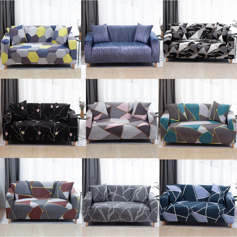 1/2/3/4 Seater Sofa Cover Sarung Sofa L Shape Universal Slipcover