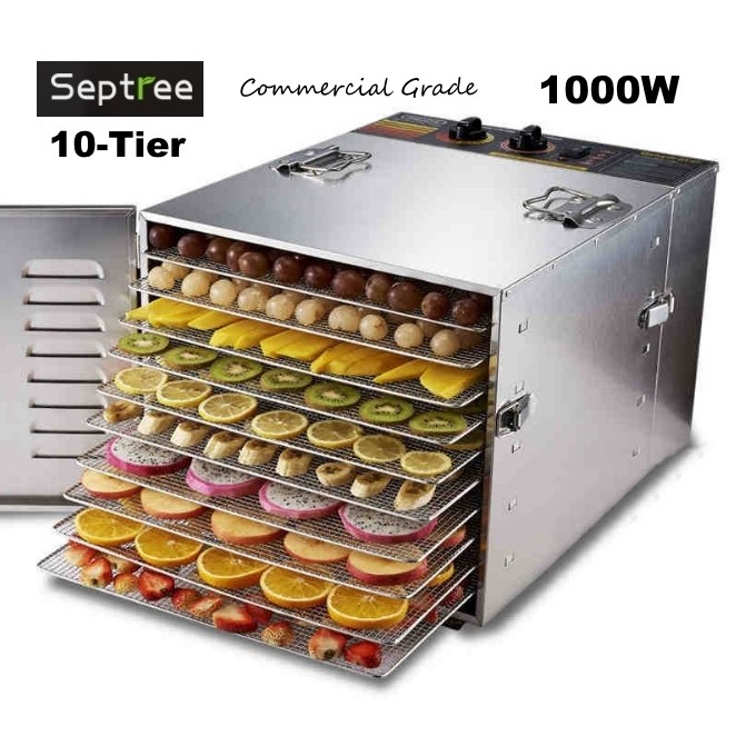 Septree 10 Tier SUS304 Stainless Steel Food Dehydrator Commercial Grade