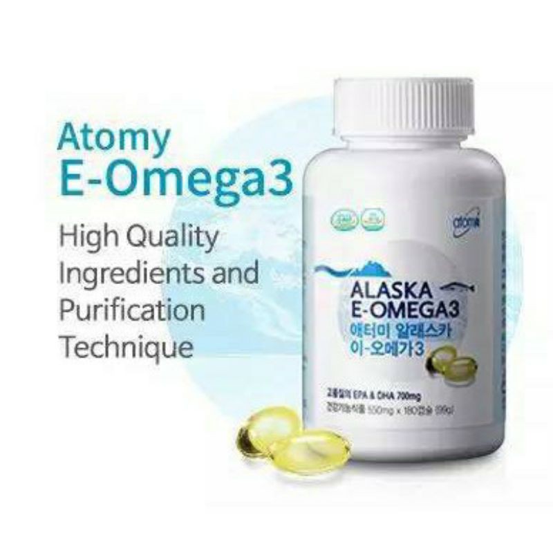 Atomy Alaska EOmega 3 艾多美 阿拉斯加深海 鱼油 (180 softgel/bottle) Ready Stock