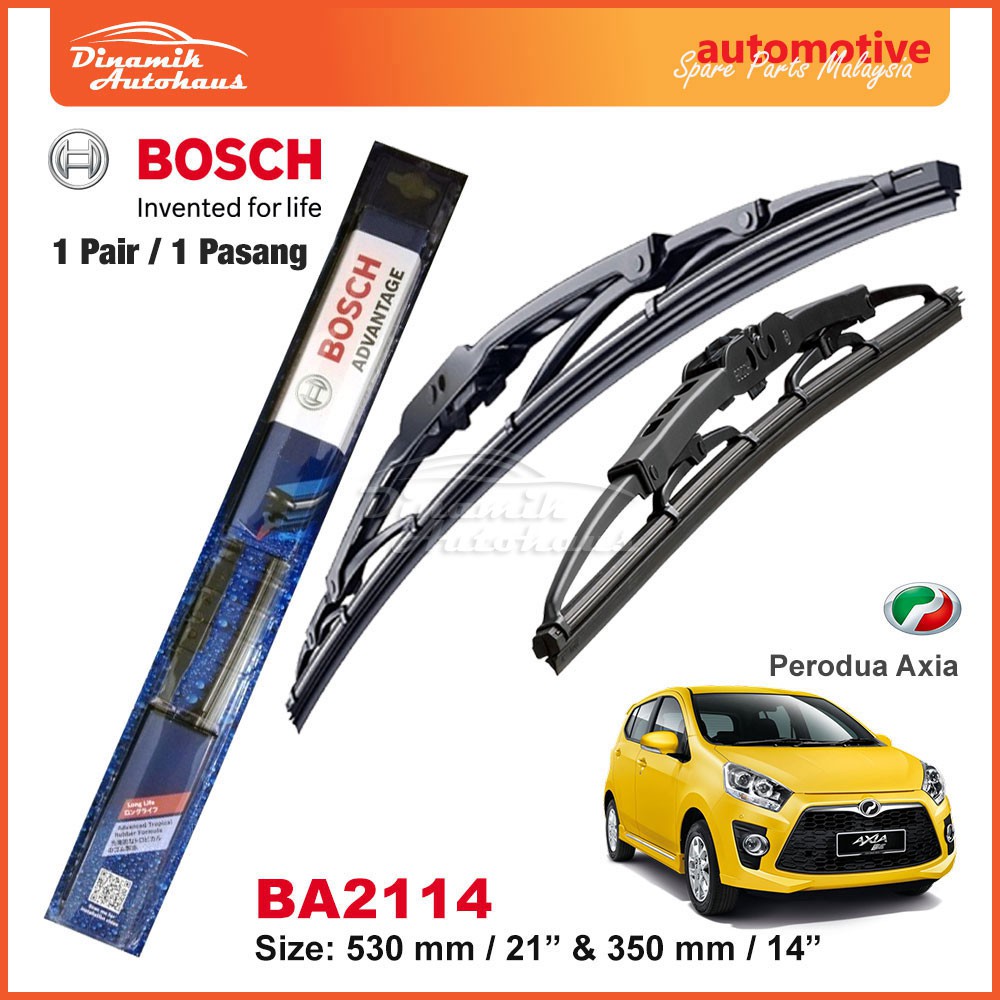 Perodua Axia Car Windscreen Wiper Size 21" / 14" Bosch Advantage