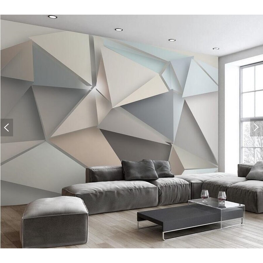 Custom wallpaper 3d modern minimalist triangle murals for living room