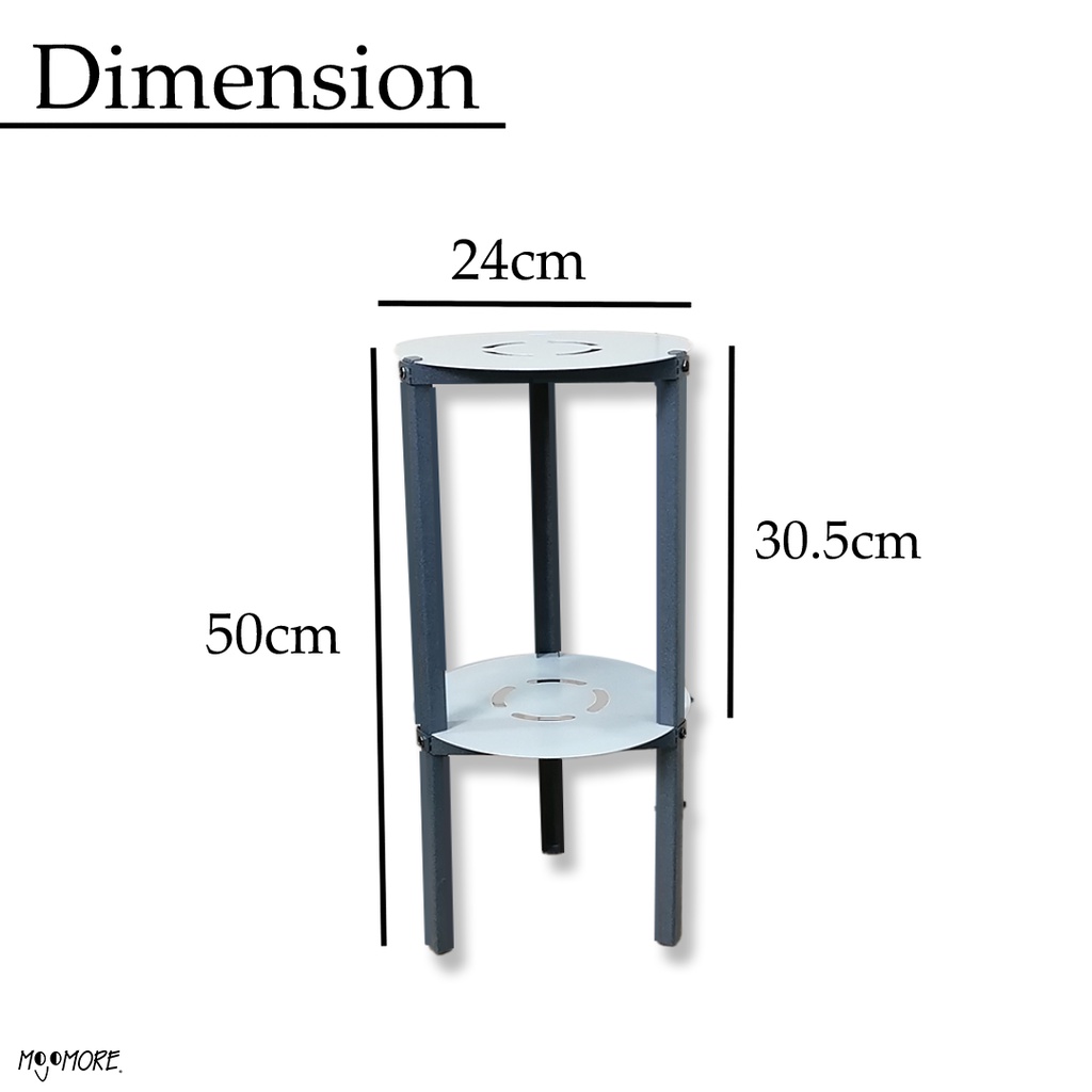 MOJOMORE Nordic IKEA Style Metal Round Side Table Galaxy Black & White