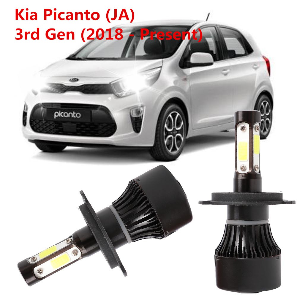 2PCS 4Side LED Headlight Light 6000K Bulb Conversion Kit for Kia