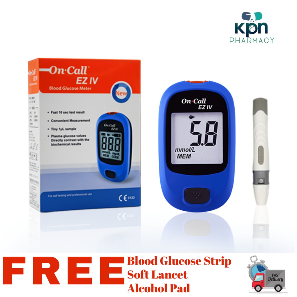 OnCall Ezy IV Blood Glucose Meter 1 Mesin Periksa Gula dalam Darah ONE YEAR WARRANTY Shopee