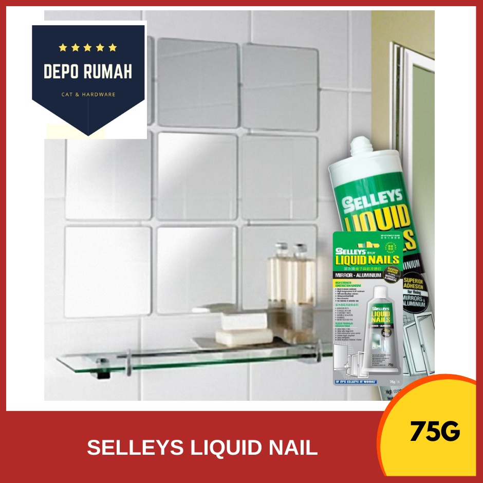 Selleys Liquid Nail Mirror & Aluminum 75g High Strength Mosaic Tile Wainscoting Glue Adhesive