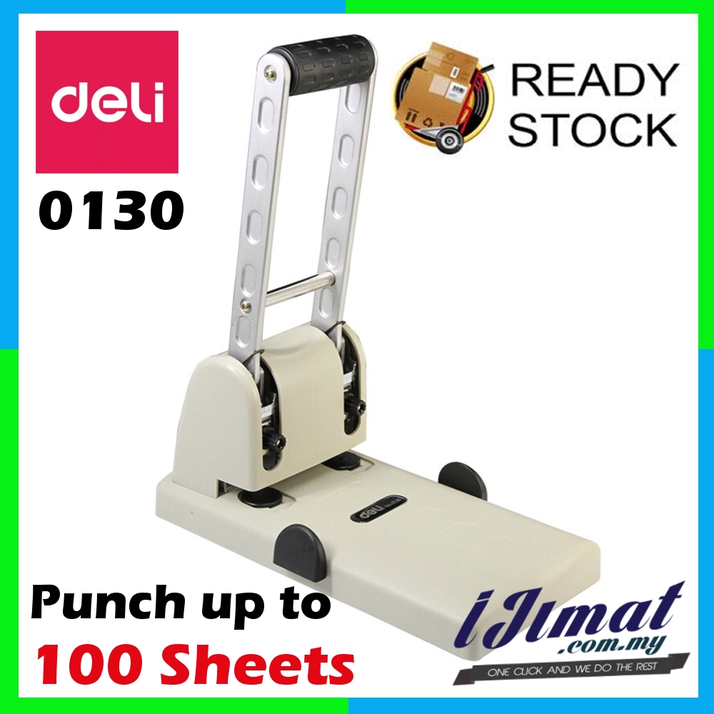 Deli 0130 Two Holes Heavy Duty Puncher, Punch Up to 100 sheets, Penebuk