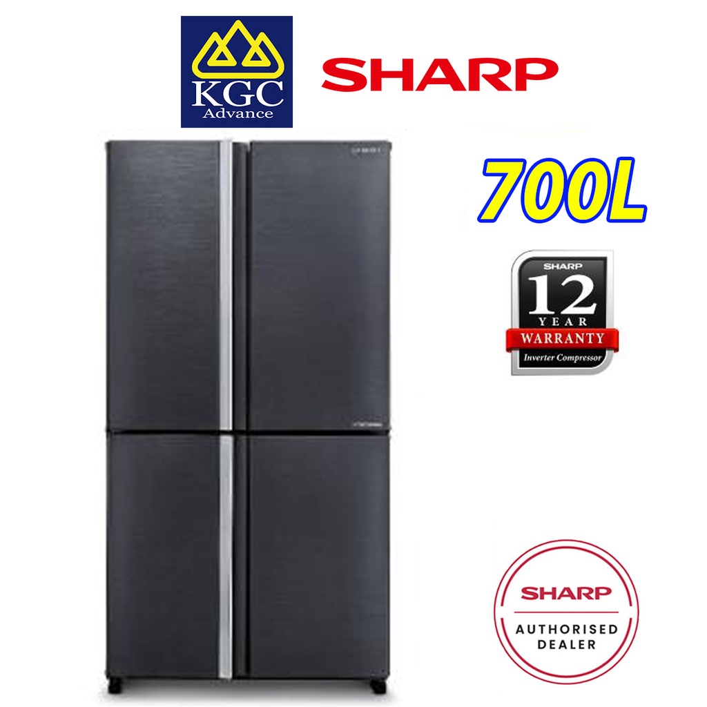 [Free Shipping] Sharp (700L) Fridge 4 Door Side By Side Inverter Avance