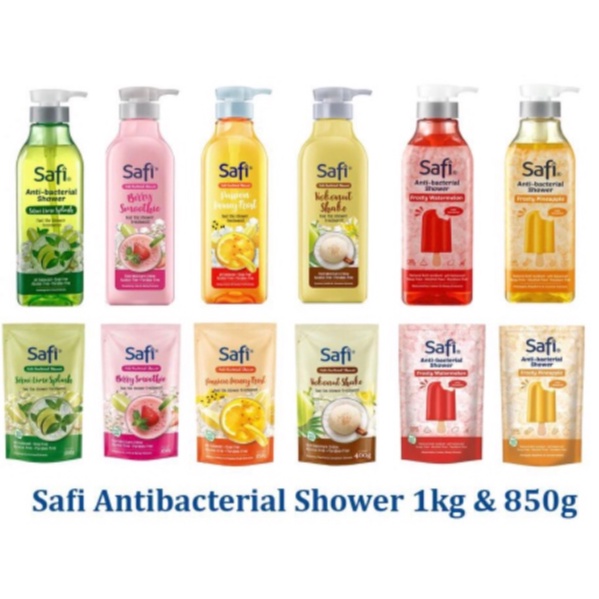 Safi Antibacterial Shower Cream 1kg / 850g (Refill) Body Shampoo/Body