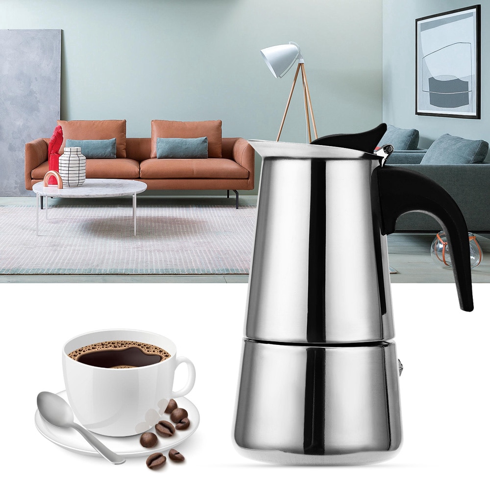 LAFA Stainless Steel Moka Pot Coffee Maker Pot Mocha Espresso Latte Filter Coffee Pot Shopee