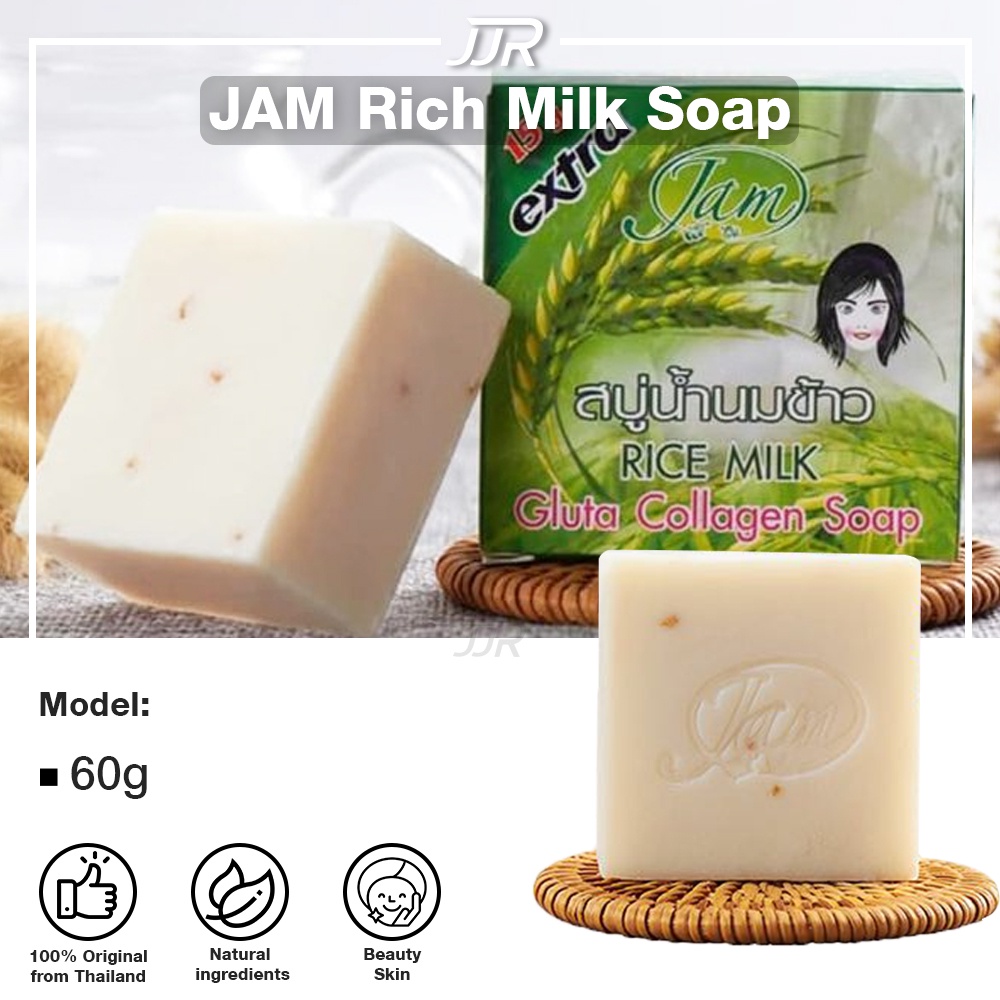 [LOCAL] THAI JAM RICE MILK SOAP GLUTA + COLLAGEN NATURAL HOME SABUN