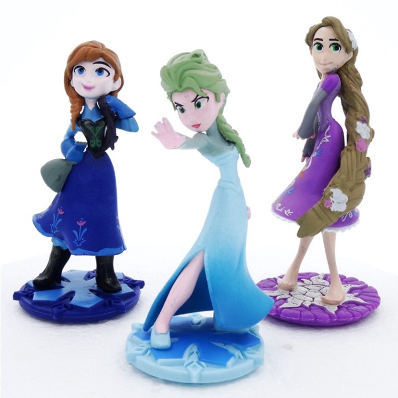 2pcs Frozen Princess Cake Toppers Disney Figures Toy Shopee Malaysia