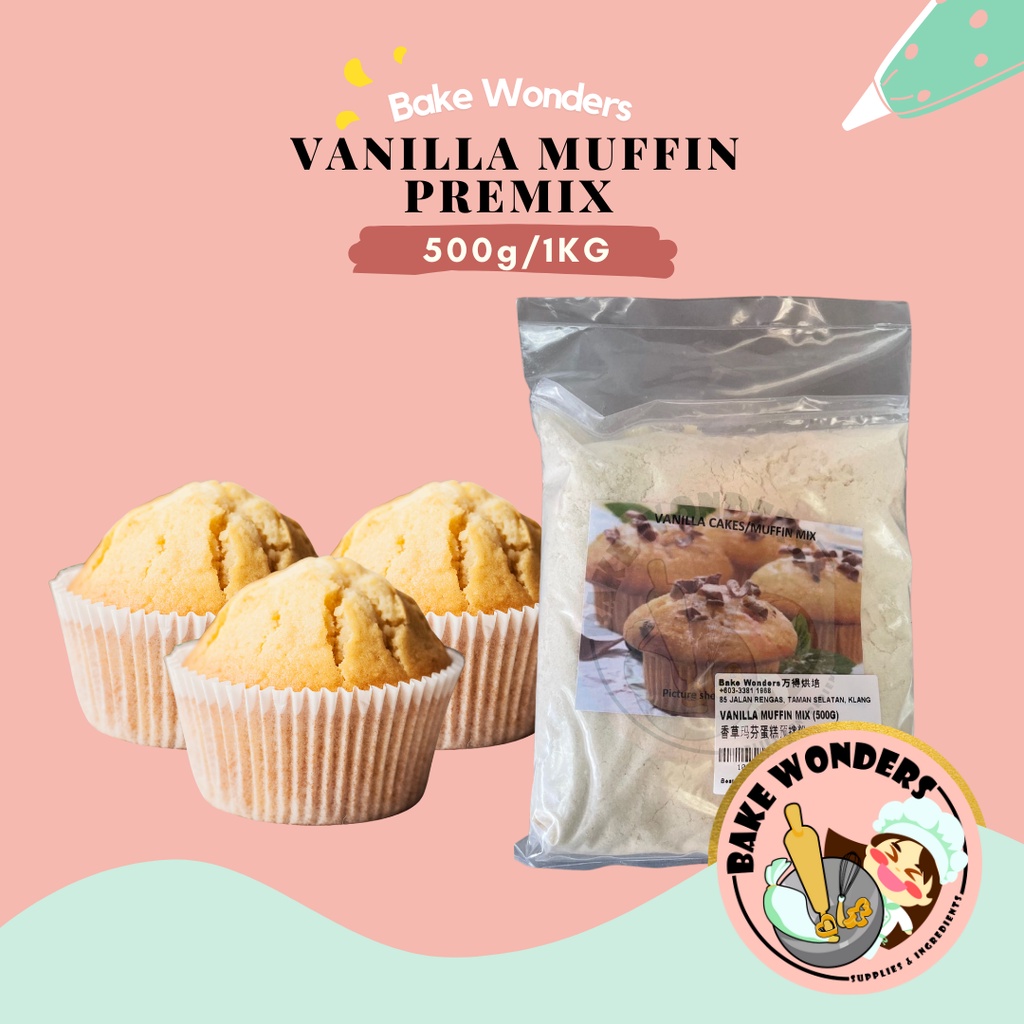Vanilla Muffin Mix/Premixes/Tepung Premix Muffin (500g/1KG) Shopee