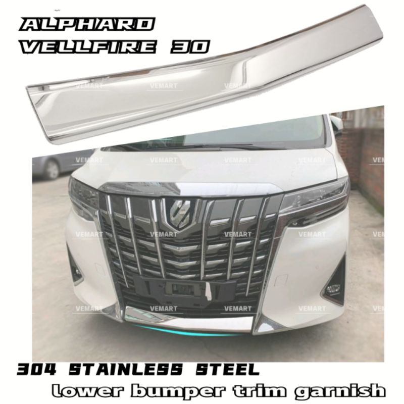 Vemart Toyota alphard agh30 chrome front bumper chrome garnish