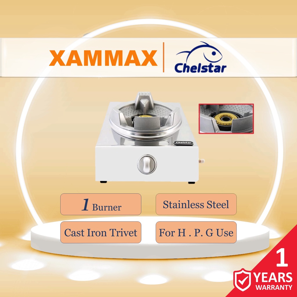 (Ready Stock) Chelstar MS1A Stainless Steel Gas Stove / Rinnai