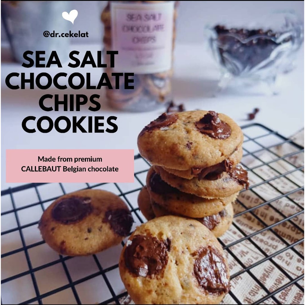 Sea Salt Chocolate Chips Cookies! Crunchy / Callebaut / Belgium / Premium / Biscuits / Biskut