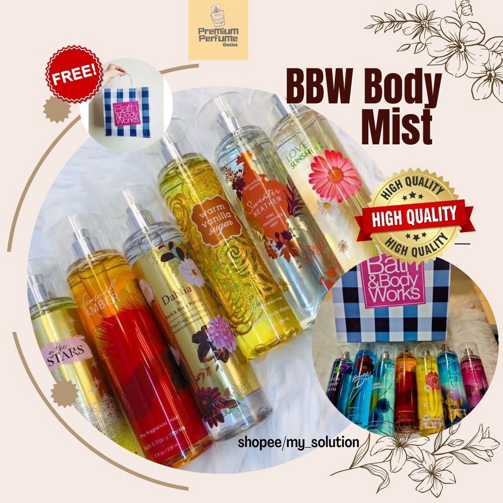 Bath and Body Works Perfume Body Mist BBW Body Mist Minyak Wangi Bath