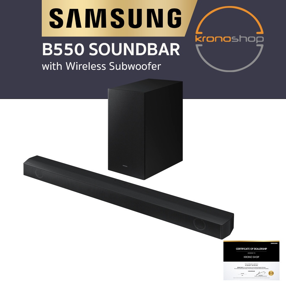 [2022 NEW] Samsung B550 2.1ch Soundbar with Wireless Subwoofer HWB550