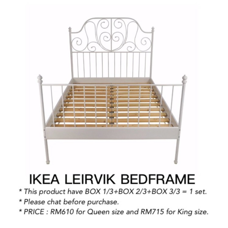 Katil IKEA LEIRVIK saiz queen/ king, bed frame Shopee Malaysia
