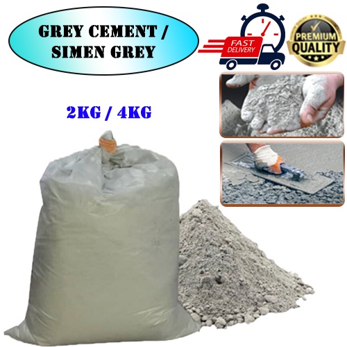 CONSTRUCTION CEMENT GUM GREY CEMENT MIX ADHESIVE CEMENT (2KG / 4KG) SIMEN GREY COLOUR Shopee
