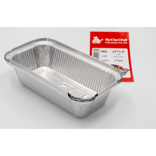 Aluminium Foil Tray With Cover / 4573P / Rectangle/ Medium Size / 5