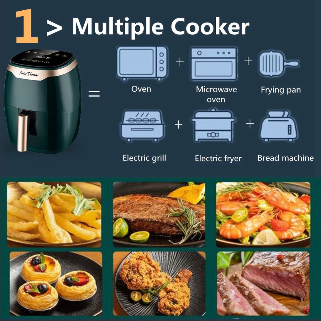 SwissThomas Digital LED Air Fryer Stirrer Series ChefMaster Series CM8