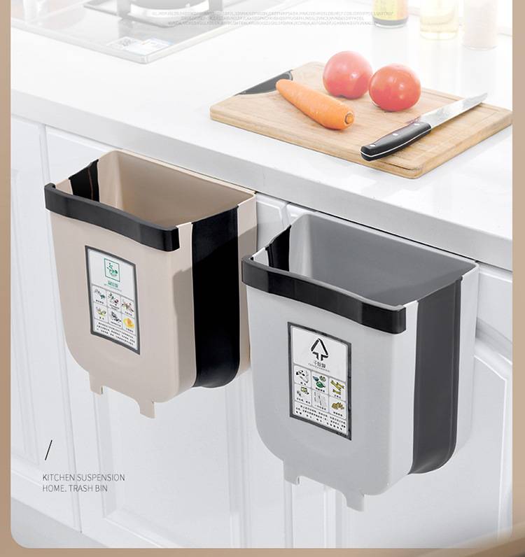 [Large Size] Kitchen Foldable Dustbin Wallmounted Rubbish