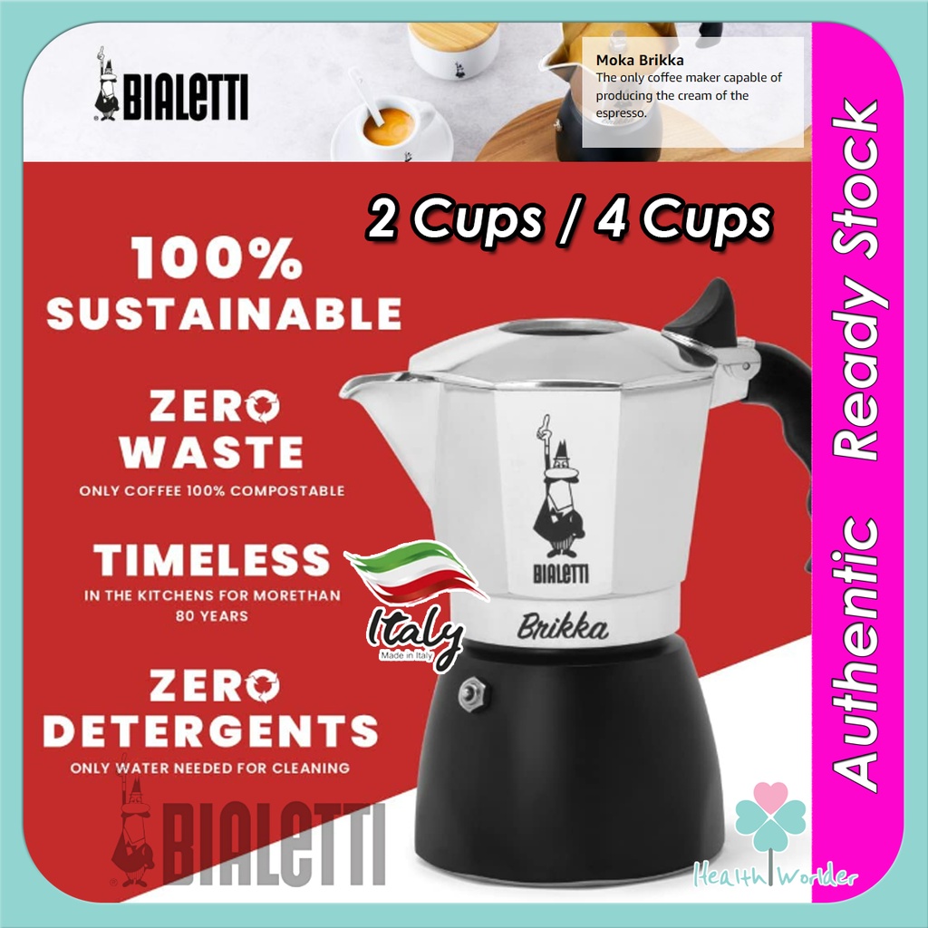 Bialetti New Brikka, Moka Pot, the Only Stovetop Coffee Maker Capable