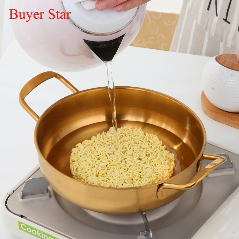 New Korean Ramen Noodles hot Pot stainless steel pots With double ear