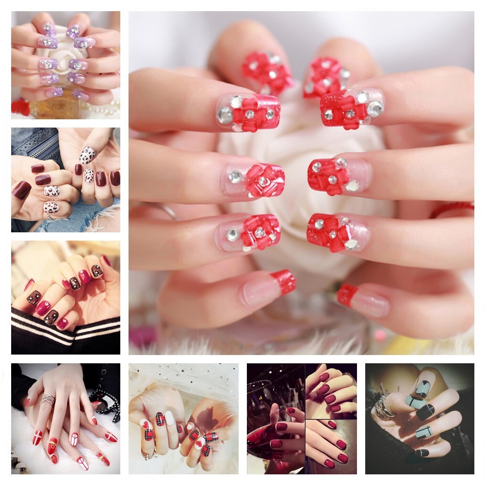 Fake Fingernail Tips False Nail Acrylic Full Cover Nail Art Shopee