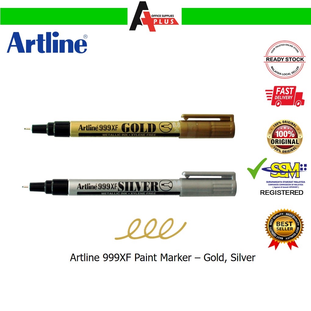 ARTLINE 999XF Metallic Marker Gold, Silver Shopee Malaysia