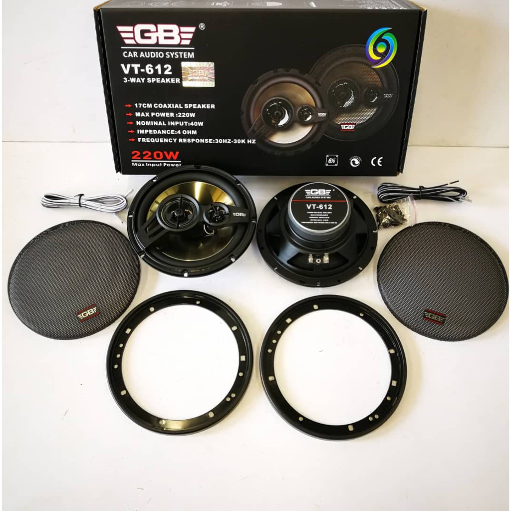 VT612 GB CAR AUDIO 3WAY SPEAKER 220W 17CM 6 INCH car audio Shopee