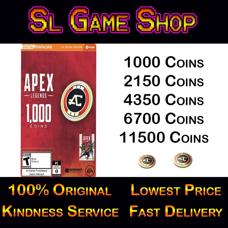 Apex Legend 1000 coins top up (PC Origin Official Redeem Key) Shopee Malaysia