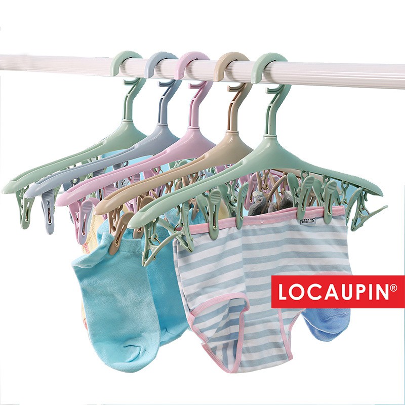 Locaupin Socks / Underwear Clip Hanger Clothes Hanger Driying Racks Socks Holder Panty Holder